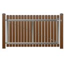 1-flüglig Drehtor Bausatz H=100, B=250 mit Pfosten Eiche-Rustikal