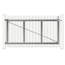 1-flüglig Drehtor Bausatz H=120, B=300 mit Pfosten Weiß