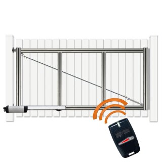 1-flüglig Drehtor Bausatz H=80 B=300 mit Oberflur-Antrieb, Weiß