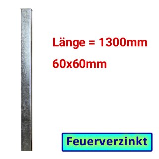 Zaun- Torpfosten VZ, zum Einbetonieren, 60x60x3mm, L = 1300mm