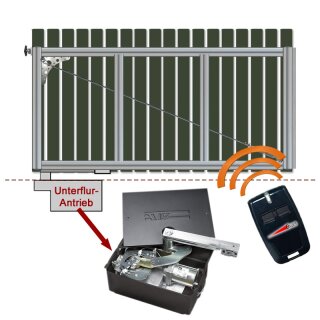 1-flüglig Drehtor Bausatz H=140 B=350 mit Antrieb Tannengrün