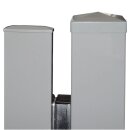 Schiebetor Hoftor Bausatz Bodengeführt zum Aufschrauben H=100, B=530, mit Antrieb Silbergrau