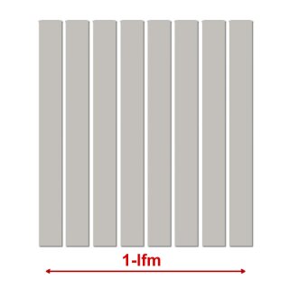 1 lfm Kunstst-Zaunbelag, Länge 0,58m Silbergrau