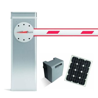 Solar-Set mit Edelstahl Schranke SBARI (15Watt)  mit Schrankenbaum 4m