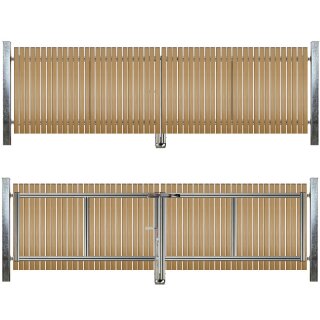 2-flüglig Drehtor Bausatz H=80 B=300 mit Pfosten
