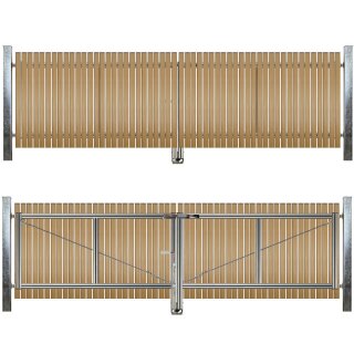 2-flüglig Drehtor Bausatz H=80 B=450 mit Pfosten