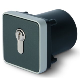 Schlüsselschalter unter Putz, 1-seitig, Metallgehäuse, mit EU Zylinder, "Tastend"