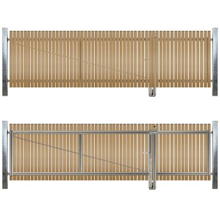 Münchner Modell Drehtor H=140 B=350 mit Pfosten