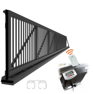 Industrie Schiebetor mit Doppelschiene mit E-Antrieb / ohne Pfosten, bis 1,5m Torhöhe, bis 13m LW, in allen RAL-Farben