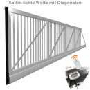 Industrie Schiebetor mit Laufschiene mit E-Antrieb / ohne Pfosten bis 1,25m Höhe bis 6,5m LW, RAL-Farbe