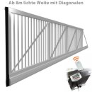 Industrie Schiebetor mit Laufschiene mit E-Antrieb / ohne Pfosten bis 2,5m Höhe bis 5,0m LW, RAL-Farbe