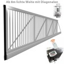 Industrie Schiebetor mit Laufschiene mit E-Antrieb / mit Pfosten bis 1,5m Höhe bis 8,0m LW, RAL-Farbe