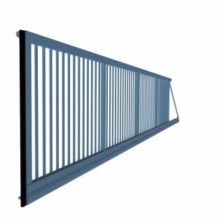 Industrie Schiebetor ECO mit Laufschiene, manuelle Bedienung / ohne Pfosten, bis 1,25m bis 6,5m Alu-Natur