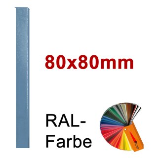 Alusäule 80x80mm zum Einbetonieren bis 0,75m RAL-Farbe