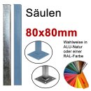 Alusäule 80x80mm mit Grundplatte zum Aufschrauben