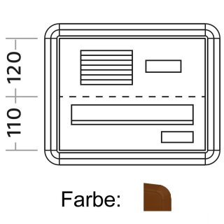 Mauerdurchwurf Briefkasten - 1 Fach Braun