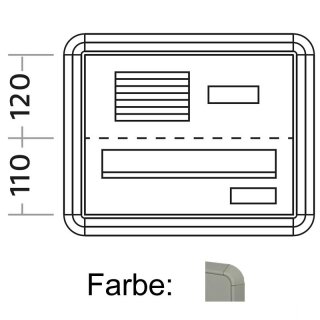 Mauerdurchwurf Briefkasten - 1 Fach Weiß Aluminuim