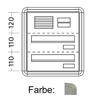 Mauerdurchwurf Briefkasten - 2 Fach Weiß Aluminium