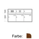 Unterputz Briefkasten Standard - 3 Fach Braun