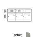 Unterputz Briefkasten Standard - 3 Fach Weiß Aluminium