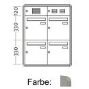 Unterputz Briefkasten Standard - 4 Fach Weiß Aluminium