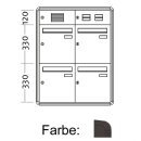 Unterputz Briefkasten Standard - 4 Fach Eisenglimmer Grau