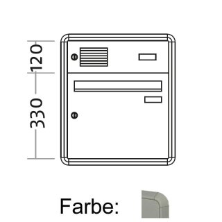 Unterputz Briefkasten Standard BIG - 1 Fach Weiß Aluminium
