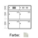 Unterputz Briefkasten Standard BIG - 4 Fach Weiß