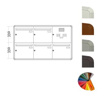 Unterputz Briefkasten Standard BIG - 5 Fach