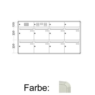 Unterputz Briefkasten Standard BIG - 8 Fach Weiß