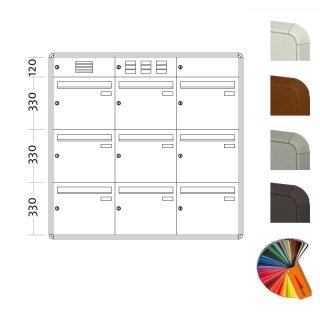 Unterputz Briefkasten Standard BIG - 9 Fach