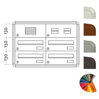 Unterputz Briefkasten Raumsparend - 4 Fach