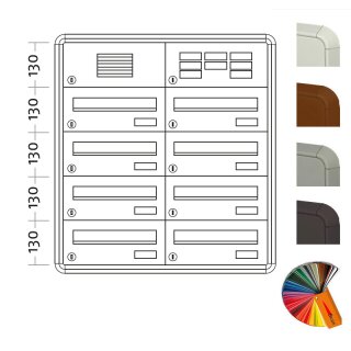 Unterputz Briefkasten Raumsparend - 8 Fach