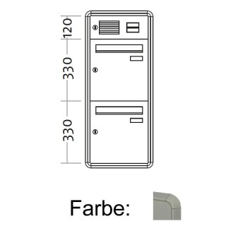 Aufputz Briefkasten Standard - 2 Fach Weiß Aluminium