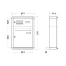 Aufputz Briefkasten Standard - 2 Fach Weiß Aluminium
