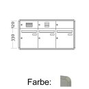 Aufputz Briefkasten Standard - 3 Fach Braun