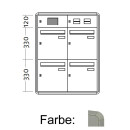 Aufputz Briefkasten Standard - 4 Fach Weiß Aluminium