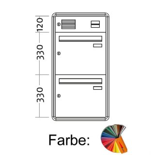 Aufputz Briefkasten Standard BIG - 2 Fach RAL Farbe nach Wunsch