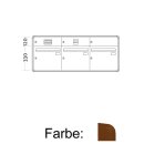 Aufputz Briefkasten Standard BIG - 3 Fach Braun