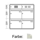 Aufputz Briefkasten Standard BIG - 4 Fach Weiß