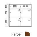 Aufputz Briefkasten Standard BIG - 4 Fach Braun