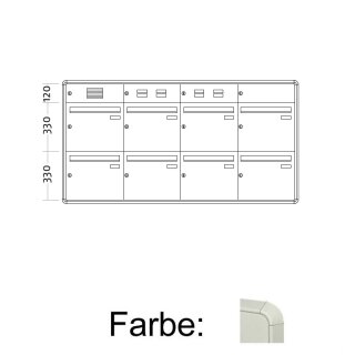 Aufputz Briefkasten Standard BIG - 9 Fach Weiß