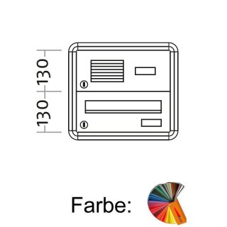 Aufputz Briefkasten Raumsparend - 1 Fach RAL Farbe nach Wunsch