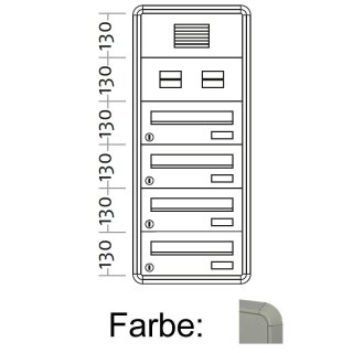 Aufputz Briefkasten Raumsparend - 4 Fach Weiß Aluminium