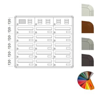 Aufputz Briefkasten Raumsparend - 15 Fach