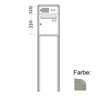 Briefkasten Freistehend Standard - 1 Fach Weiß Aluminium