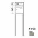 Briefkasten Freistehend Standard - 1 Fach Weiß Aluminium