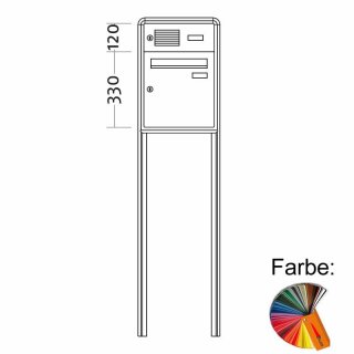 Briefkasten Freistehend Standard - 1 Fach RAL Farbe nach Wunsch