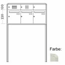 Briefkasten Freistehend Standard - 3 Fach Weiß