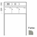 Briefkasten Freistehend Standard - 3 Fach Weiß Aluminium